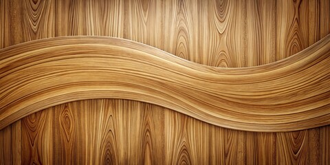 Fototapeta premium Curved wooden background featuring smooth lines and organic texture