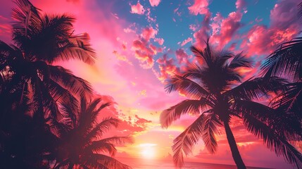 Tropical sunset wallpaper