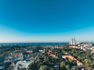 view of the city. Aerial of Istanbul view. 