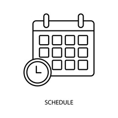 schedule concept line icon. Simple element illustration. schedule concept outline symbol design.2