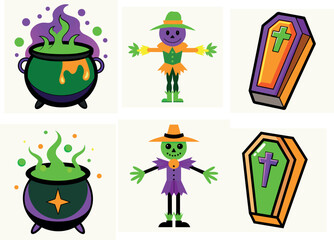 Creative Halloween icon line art Vector Art Illustration