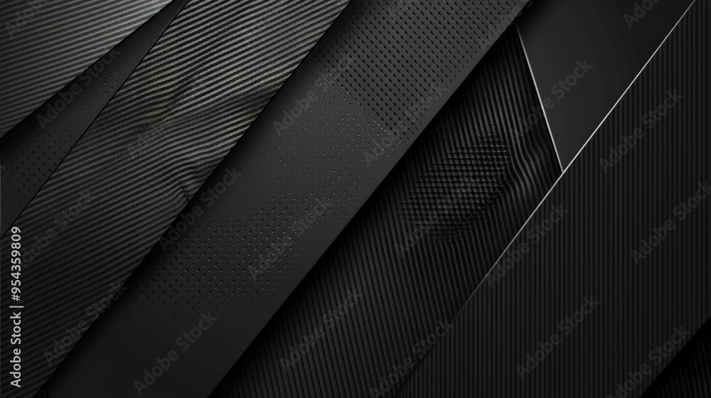 Aufkleber a textured black background with layered geometric shapes and patterns.