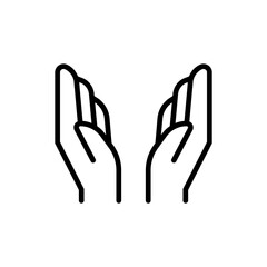 Pray icon in thin line style vector illustration graphic design