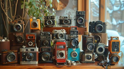Obraz premium Vintage camera collection