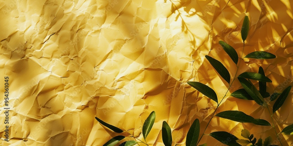 Wall mural Lemon Yellow Burst Energizes Paper Texture with Springtime Freshness