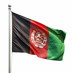 Afghanistan flag waying isolated