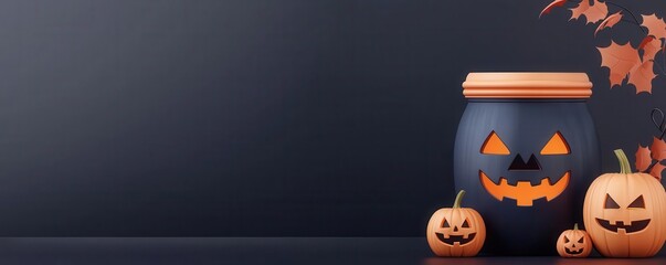 Corporate Halloween giveaway planning, marketing materials with festive designs, 3D illustration