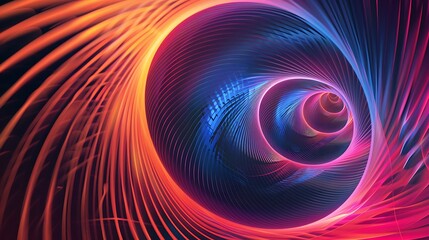 Obraz premium Abstract Neon Spiral Tunnel