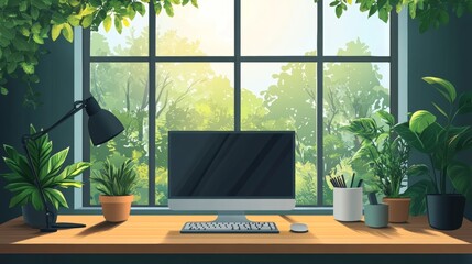 Fototapeta premium Green Office View