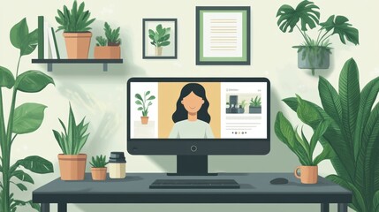 Fototapeta premium Home Office Plants