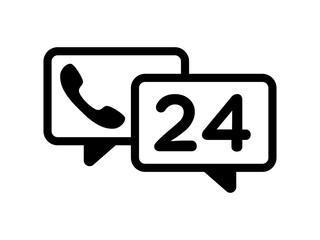 Vector 24 Hour Call Service Label