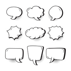 illustration of speech bubble set design isolated on white background decoration