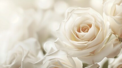 Close-Up of Delicate White Roses in Soft Light