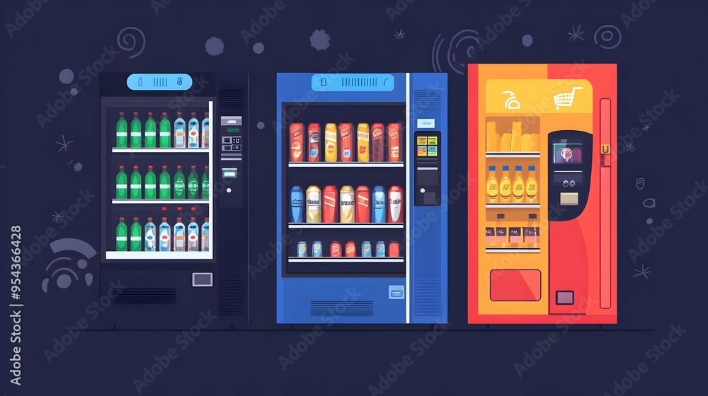Poster of an internet of things system for smart drink vending machines highlighting remote monitoring and 