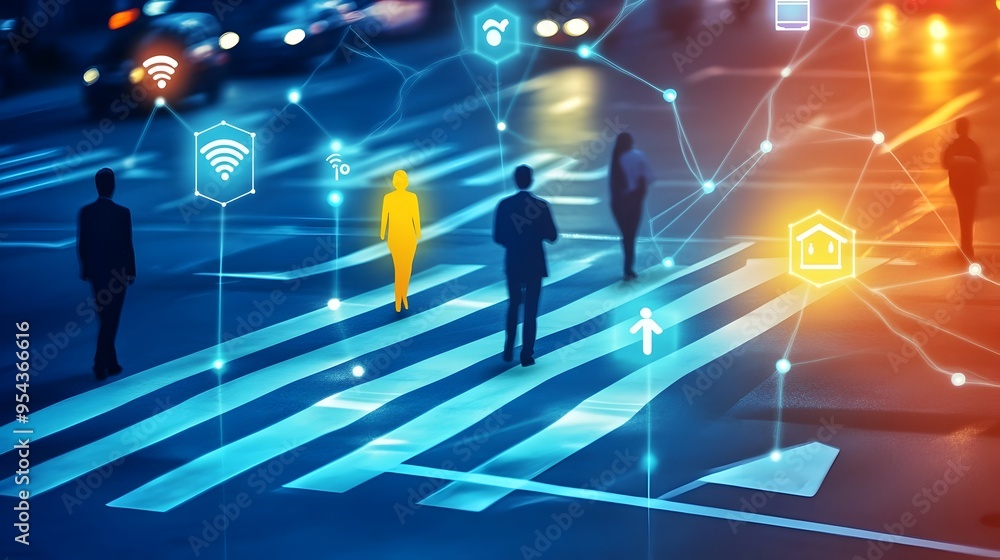 Aufkleber intelligent iot powered crosswalk system with real time data communication for smart urban mobility