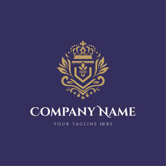 Fototapeta premium The Royal logo is elegant and luxurious.