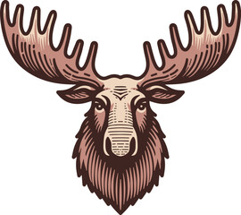 Moose Mascot Logo Hand Drawn Design