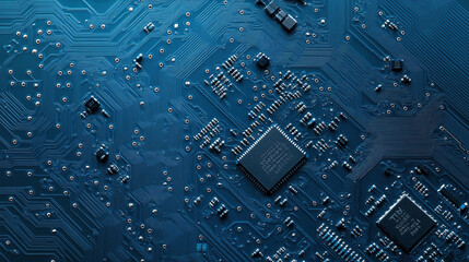 Computer motherboards and circuit boards. Abstract circuit board with a lot of micro chips. Main microchip on the motherboard. Tech science background. Semiconductor and circuit board. Circuit board 
