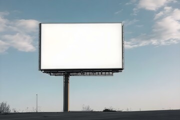 digital billboard with a white screen