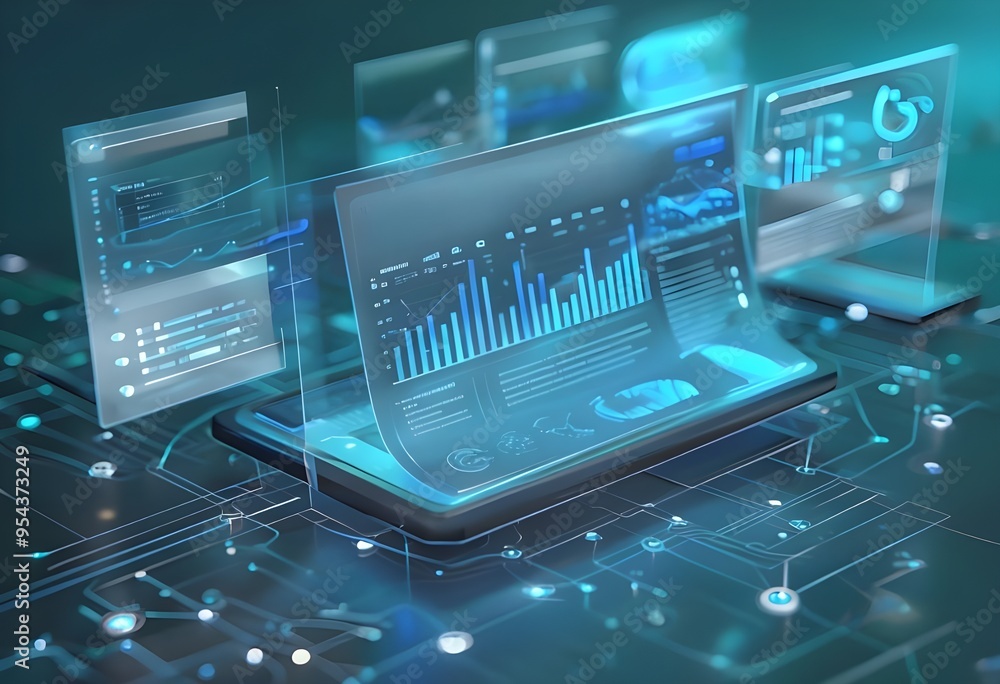 Leinwandbilder digital documents created using future world technology. automated invoice and receipt management co