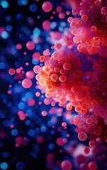 Vibrant abstract illustration of colorful bubbles on a dark background, perfect for creative and artistic projects.