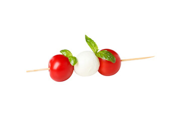 PNG,Caprese salad on a skewer, isolated on white background