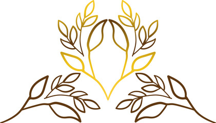 luxury golden leaves illustration
