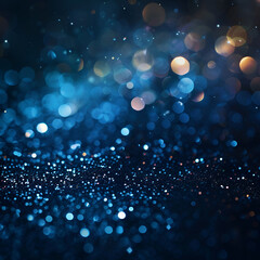 Abstract blur navy blue glitter background ,Closeup dust of metallic pigment sparkling with blue color, Abstract Blue bokeh defocus glitter blur background,blue monday banner glitter vintage lights  
