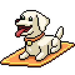 Fototapeta premium pixel art of dog on carpet