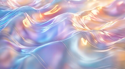 Obraz premium Abstract Iridescent Liquid Surface with Wavy Lines