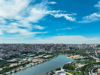 view from big city ıstanbul. aerial cityscape