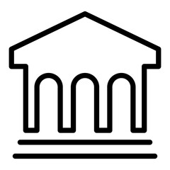 Government building icon in thin line style vector illustration graphic design