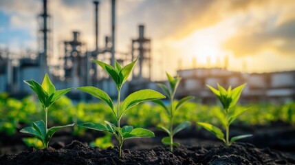 New Life Amidst Industrial Landscape