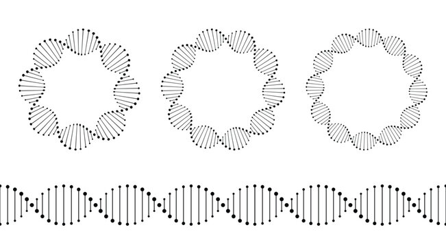 DNA pattern frame in biology medical science vector icon