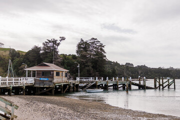 Sandspit Marina New Zealand from the shore