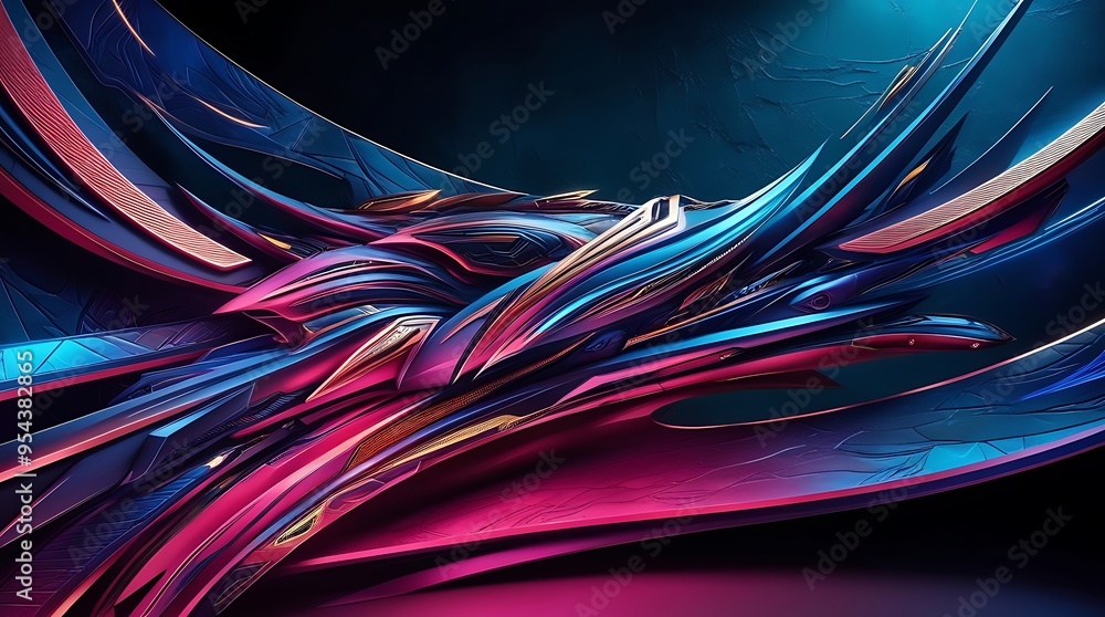 Wall mural abstract 3d background. generative ai.