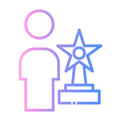 winner Line Gradient Icon