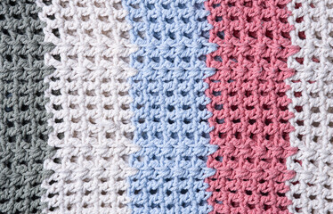Fototapeta premium Cable knitting stitch pattern, soft woolen texture, handmade knitted cloth