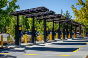 Solar-powered electric vehicle charging stations