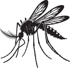Mosquito Silhouette isolated on white background Minimalist mosquito vector illustration
