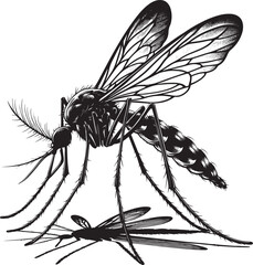 Mosquito Silhouette isolated on white background Minimalist mosquito vector illustration