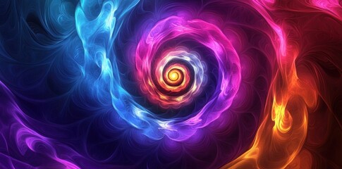 Abstract Swirling Nebula with Vibrant Hues