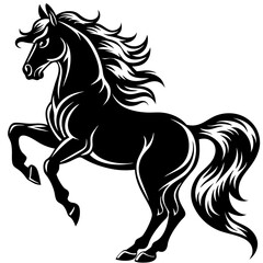 Design a vector silhouette of a prancing horse