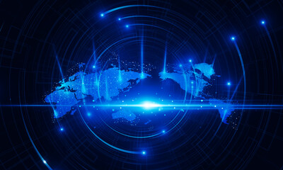 Abstract Door open Light of technology background Hitech communication concept innovation background vector design.