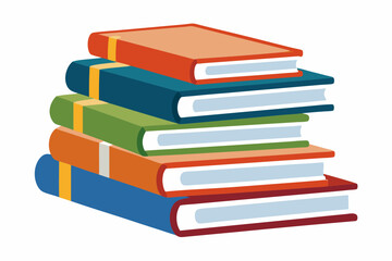 
Books icon, stack of colorful books clipart vector