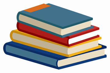 
Books icon, stack of colorful books clipart vector