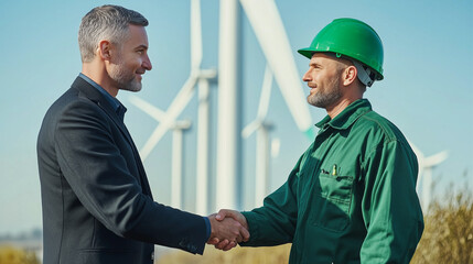 esg business. business cooperation. concept of nature conservation and alternative energy