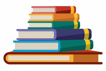 
Books icon, stack of colorful books clipart vector