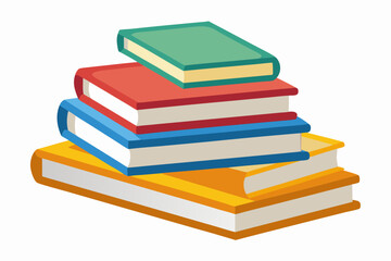 
Books icon, stack of colorful books clipart vector