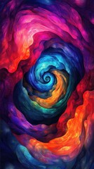 Fototapeta premium Abstract swirl of vibrant colors with textured lines